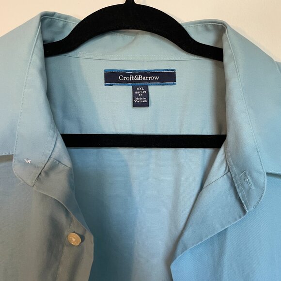 XXL 181/2-19 36 Croft and Barrow Green Button Down - Picture 2 of 6